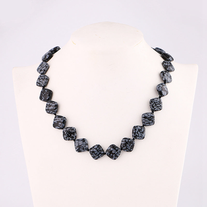 Natural jade necklace Vintage Crystal Power Chain Charm Reiki Men Statement Fine Jewelry 48cm Natural Stone Agate Jasper Beads