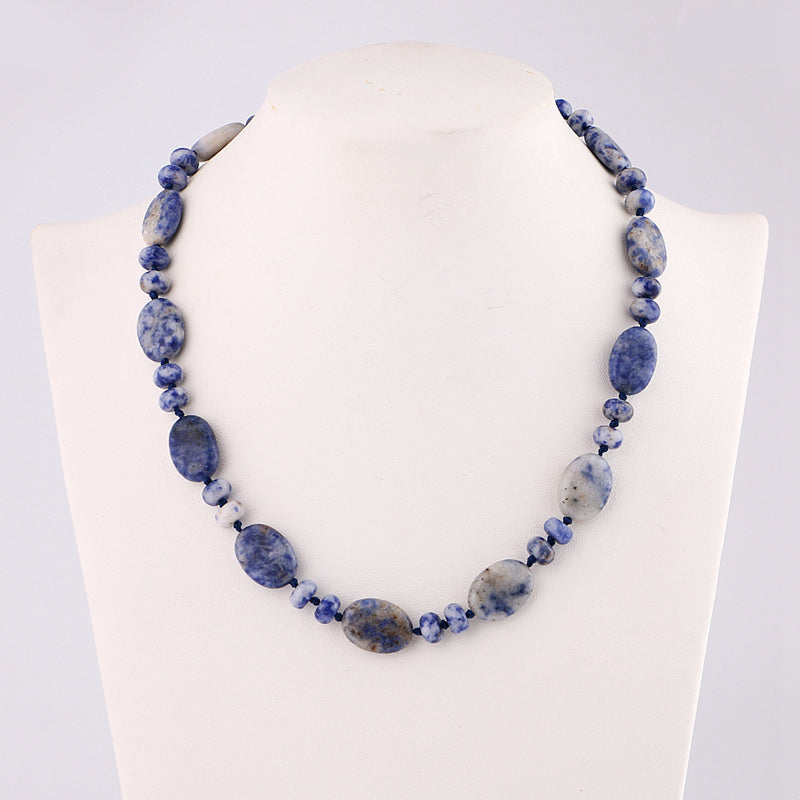 Natural jade necklace Vintage Crystal Power Chain Charm Reiki Men Statement Fine Jewelry 48cm Natural Stone Agate Jasper Beads