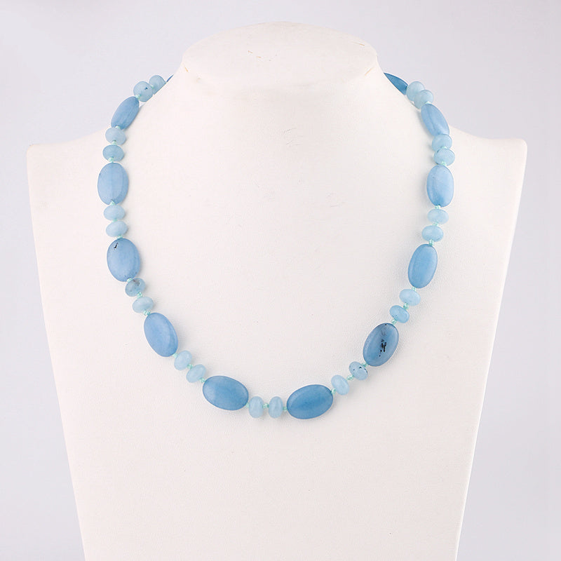 Natural jade necklace Vintage Crystal Power Chain Charm Reiki Men Statement Fine Jewelry 48cm Natural Stone Agate Jasper Beads