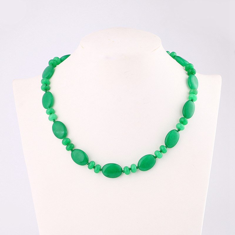 Natural jade necklace Vintage Crystal Power Chain Charm Reiki Men Statement Fine Jewelry 48cm Natural Stone Agate Jasper Beads