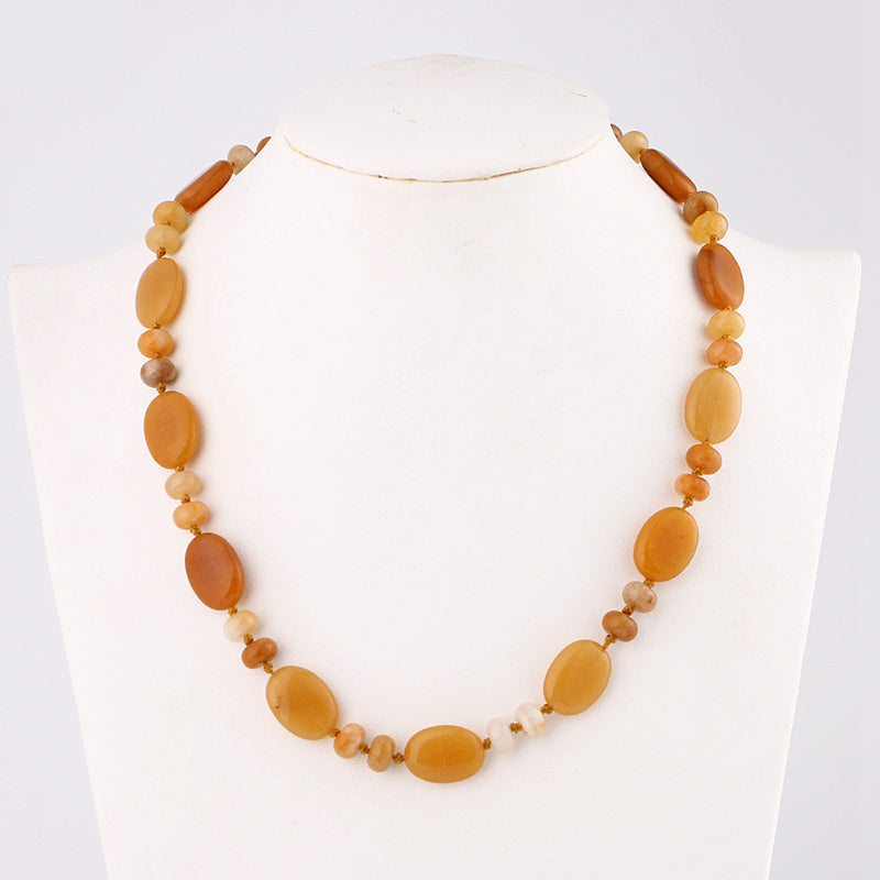 Natural jade necklace Vintage Crystal Power Chain Charm Reiki Men Statement Fine Jewelry 48cm Natural Stone Agate Jasper Beads