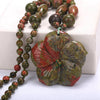 Natural jade necklace Women flower pendant Hand Carved Crystal Sweater chain 48cm Gift Fringe tassel With beads Ethnic Jewelry