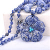 Natural jade necklace Women flower pendant Hand Carved Crystal Sweater chain 48cm Gift Fringe tassel With beads Ethnic Jewelry