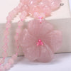Natural jade necklace Women flower pendant Hand Carved Crystal Sweater chain 48cm Gift Fringe tassel With beads Ethnic Jewelry