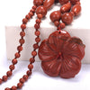 Natural jade necklace Women flower pendant Hand Carved Crystal Sweater chain 48cm Gift Fringe tassel With beads Ethnic Jewelry