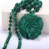 Natural jade necklace Women flower pendant Hand Carved Crystal Sweater chain 48cm Gift Fringe tassel With beads Ethnic Jewelry