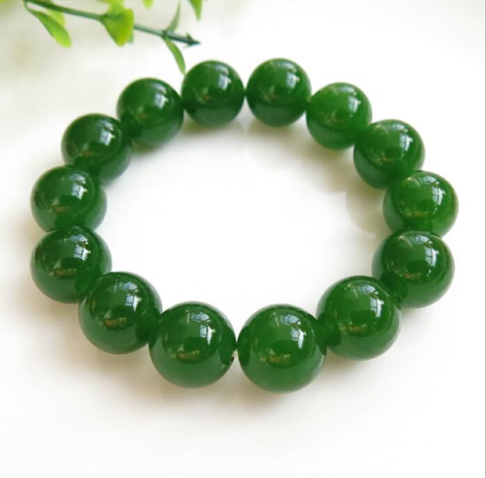 Natural jasper green jade bracelets Beads refill Gem Stone Lucky Stretch Elastic Bracelet Fashion Jewelry