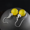 Natural mother shell pearl earrings 925 sterling silver bead earrings Min Bei against over 1.4cm in diameter