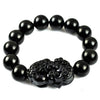 Natural obsidian Coloured glaze PIXIU catenary refill Gem Stone Lucky Stretch Elastic Bracelet Fashion Jewelry