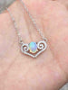 Natural opal stone Necklace natural gemstone Pendant Necklace women Ladies Fashion Elegant heart-shaped strokes Jewelry