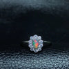 Natural opal woman rings change fire color mysterious 925 silver adjustable size