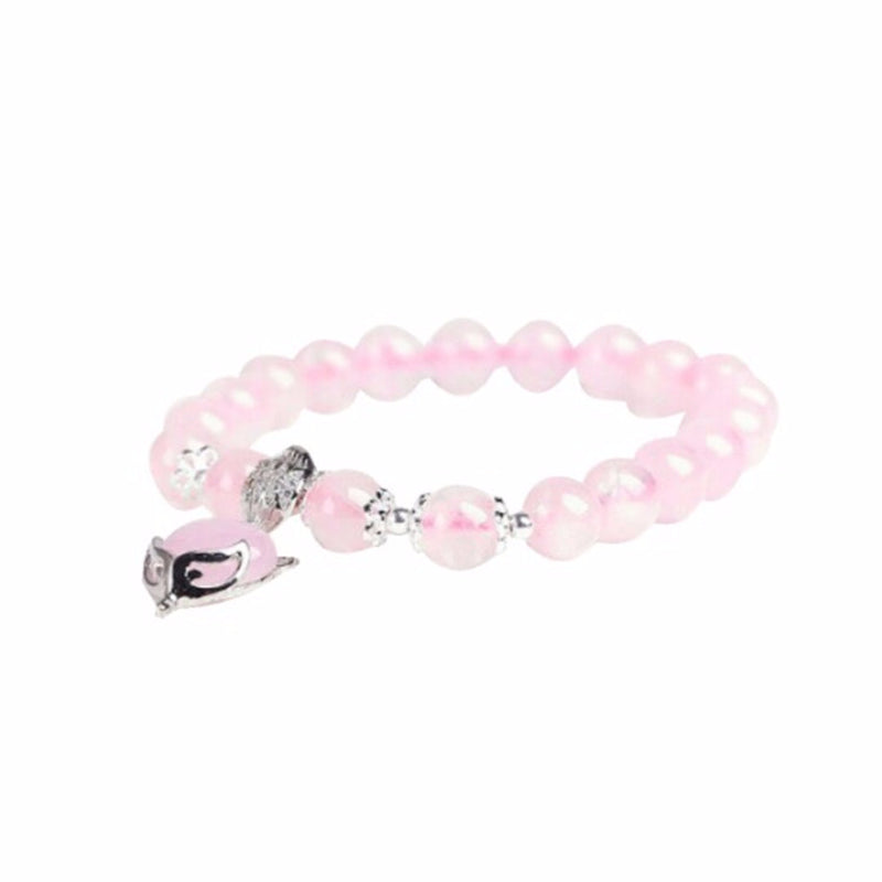 Natural pink crystal bracelet, little fox, peach blossom string, bracelet crystal swarovski bracelet beaded bracelets