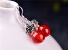 Natural red agate long coin retro Earrings classical accessories accessories earrings