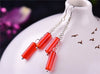 Natural red agate long coin retro Earrings classical accessories accessories earrings