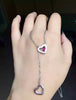 Natural red tourmaline stone Necklace natural gemstone Pendant Necklace S925 silver trendy Elegant Romantic heart women Jewelry