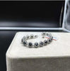 Natural sapphire chain bracelet Free shipping Natural real green sapphire 925 sterling silver Fine jewelry 4*6mm 15pcs