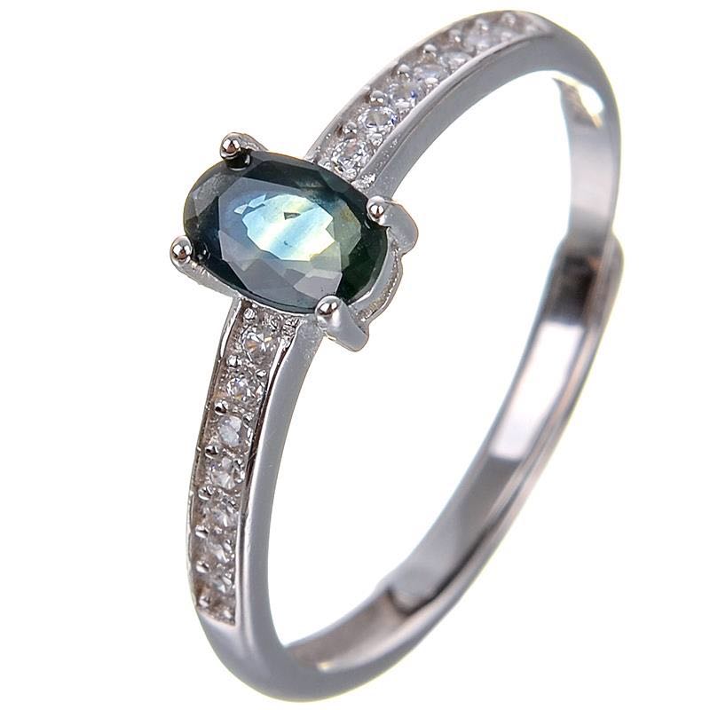 Natural sapphire ring Origin real blue sapphire 925 sterling silver gem Finger ring Fine jewelry