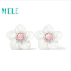 Natural shell real 925 silver stud earrings for women,flower fashion trendy and popular,semi-precious stone