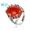 Natural south red agate rings for women and man,15X20mm big oval cut,925 sterling silver gemstone fine jewelry, Festival gifts