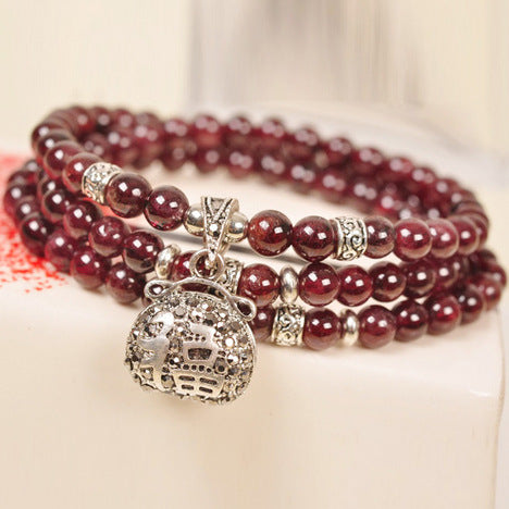 Natural stone Crystal Fashion Handmade Survival Bracelet 108 Beads Buddha Prayer beads New Fashion Style