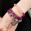 Natural stone and Pinky Cat's Eye Stone Lucky Lock Charm Multi-layers Buddha Bracelet Factory Direct Free shipping