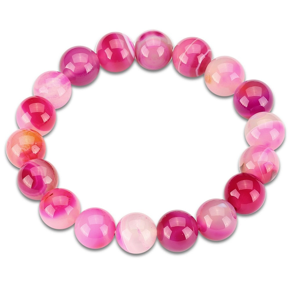 Natural stone bracelet Red pink beads Men Bracelets Bangles For Women 8-10MM Stone Bracelet Kristal Red Jasper Dropshipping gift