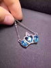 Natural topaz stone Necklace natural gemstone Pendant Necklace S925 silver trendy Personality imperial crown women Jewelry