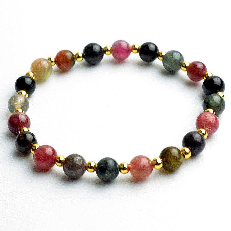 Natural tourmaline With Agate beads Bracelet jewelry Fine Beaded Bracelets Jewelry For women Gift with certificate Drop Shipping