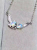 Natural turquoise Necklace natural opal Pendant Necklace S925 Sterling silver trendy elegant Cute little fox Girl party Jewelry