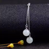 Natural white jade Necklace natural gemstone Pendant Necklace S925 silver Fashion Elegant simple round women party Jewelry