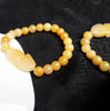 Natural yellow jade PIXIU bracelets Beads refill Gem Stone Lucky Stretch Elastic Bracelet Fashion Jewelry