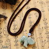Nature Agate Elephant Necklace Fashion Women Men Charm Rope Chain Crystals Pendant Best Trendy Jewelry 8 color specifications