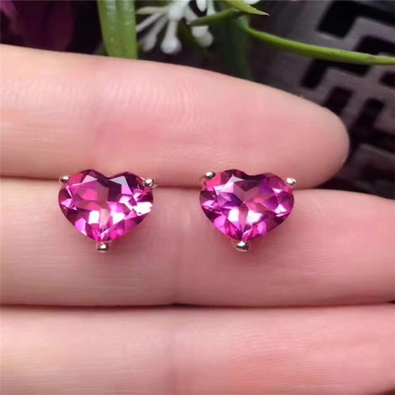 Nature PInk Topaz Gemstone Female Earrings Fine Gift women earring