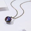 Nebula Galaxy Double Sided Pendant Necklace Outer Space Necklace Universe Planet Jewelry Handmade Glass Cabochon Necklace Gifts