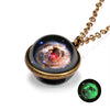 Nebula Galaxy Double Sided Pendant Necklace Outer Space Necklace Universe Planet Jewelry Handmade Glass Cabochon Necklace Gifts