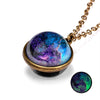 Nebula Galaxy Double Sided Pendant Necklace Outer Space Necklace Universe Planet Jewelry Handmade Glass Cabochon Necklace Gifts