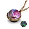 Nebula Galaxy Double Sided Pendant Necklace Outer Space Necklace Universe Planet Jewelry Handmade Glass Cabochon Necklace Gifts
