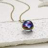 Nebula Galaxy Double Sided Pendant Necklace Outer Space Necklace Universe Planet Jewelry Handmade Glass Cabochon Necklace Gifts