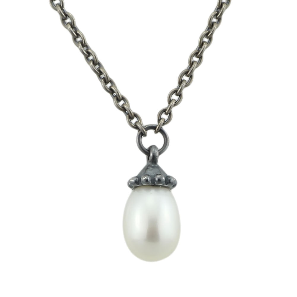Necklace Authentic 925 Sterling Silver Fantasy Necklace With White Pearl Chain Pendant Dangle Troll Necklace Women Jewelry