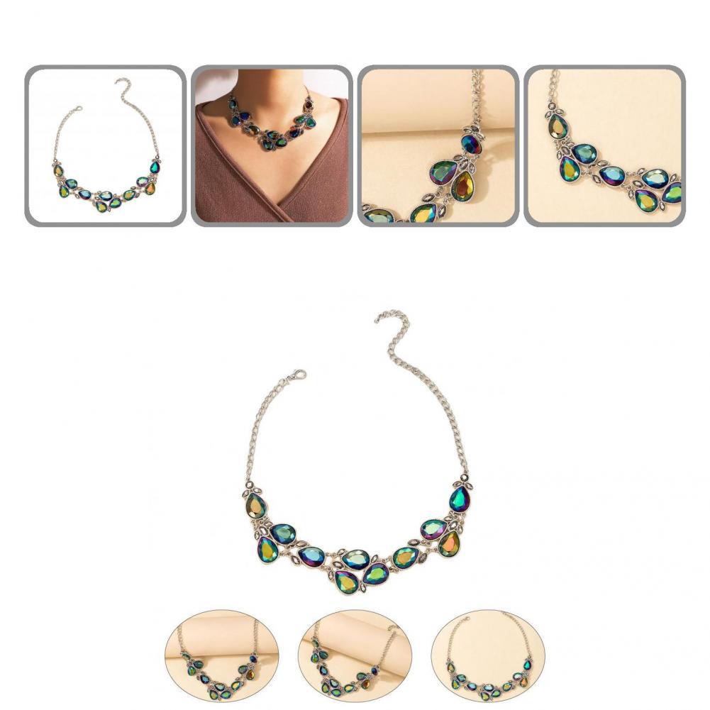 Necklace Comfy Statement Necklace Accessory Long Lasting  Excellent Geometric Faux Crystal Neck Chain Link