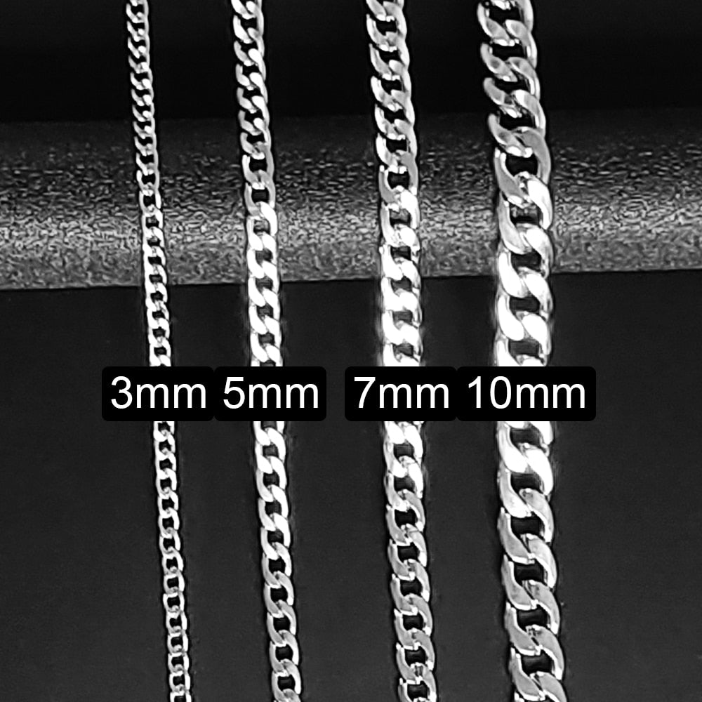 Necklace Cuban Link Chain Trendy Gold Silver Color Jewelry Titanium Metal Stainless Steel  Cn(Origin) for Men and Women