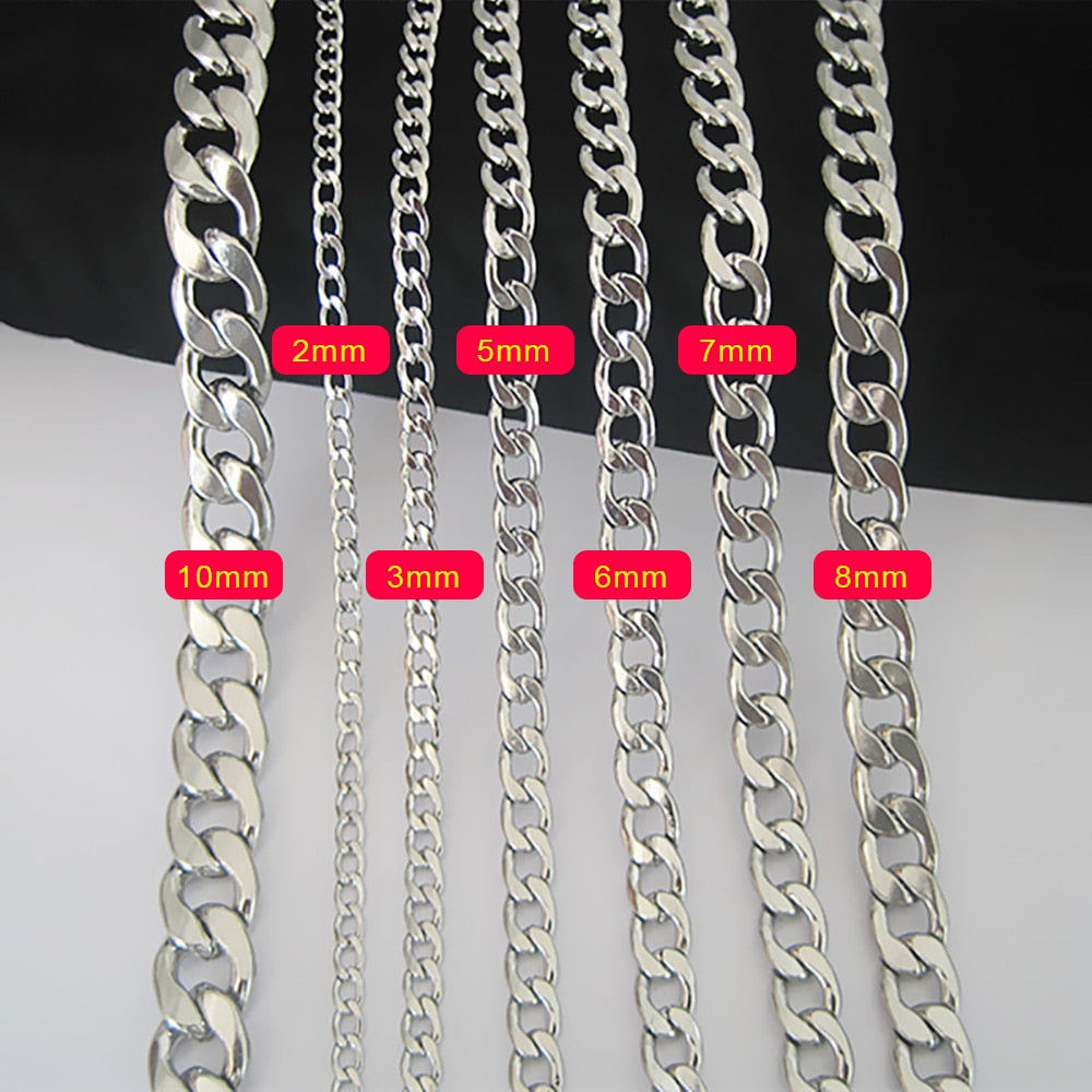 Necklace Cuban Link Chain Trendy Gold Silver Color Jewelry Titanium Metal Stainless Steel  Cn(Origin) for Men and Women