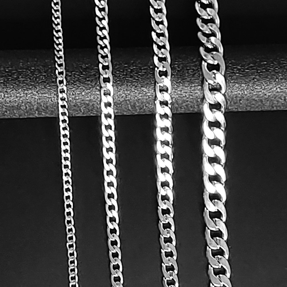 Necklace Cuban Link Chain Trendy Gold Silver Color Jewelry Titanium Metal Stainless Steel  Cn(Origin) for Men and Women
