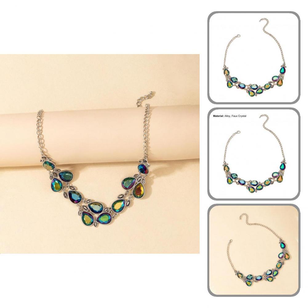 Necklace Dress Up Eco-friendly Choker Necklace Retro Geometric Water Drop Design Necklace for Party Choker Necklace