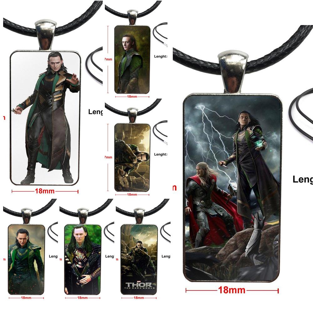 Necklace Long Chain With Rectangle Necklace Jewelry For Women Girls Loki Thor The Dark World