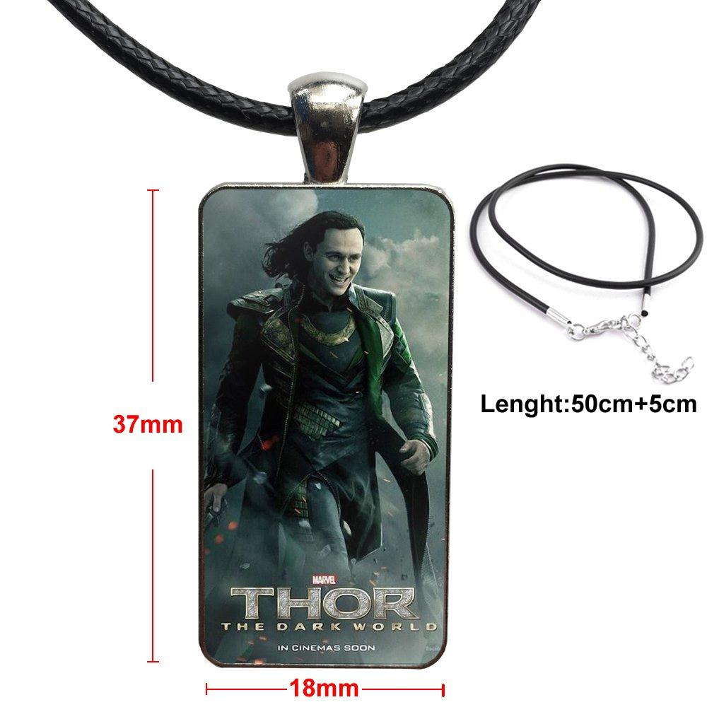 Necklace Long Chain With Rectangle Necklace Jewelry For Women Girls Loki Thor The Dark World