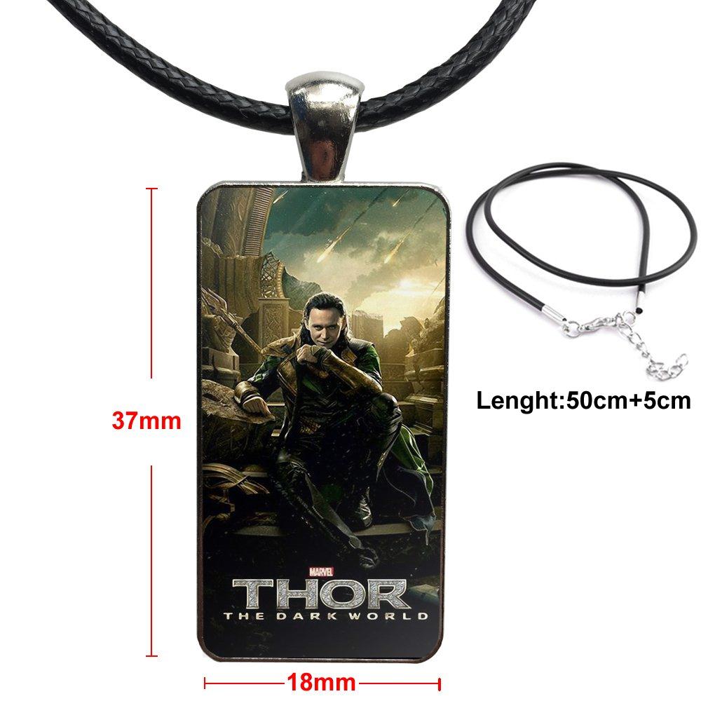 Necklace Long Chain With Rectangle Necklace Jewelry For Women Girls Loki Thor The Dark World