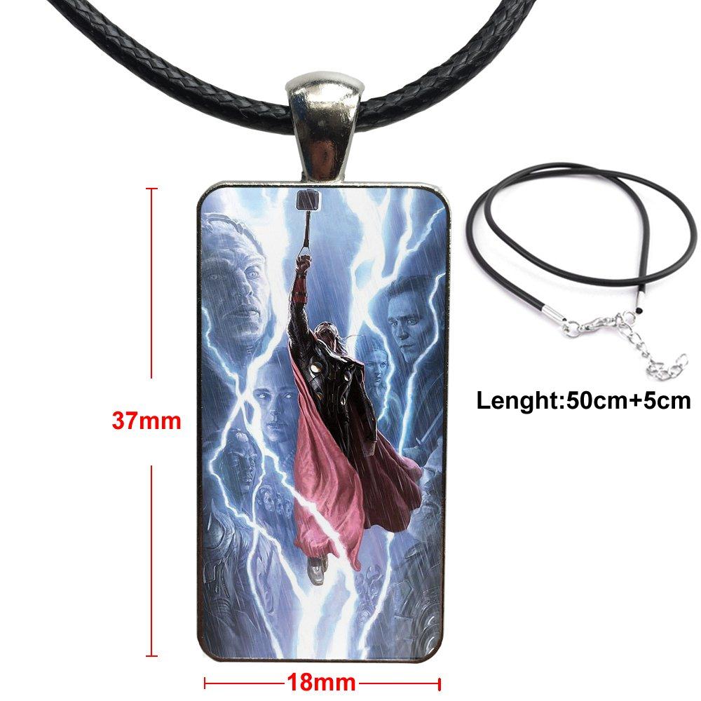 Necklace Long Chain With Rectangle Necklace Jewelry For Women Girls Loki Thor The Dark World