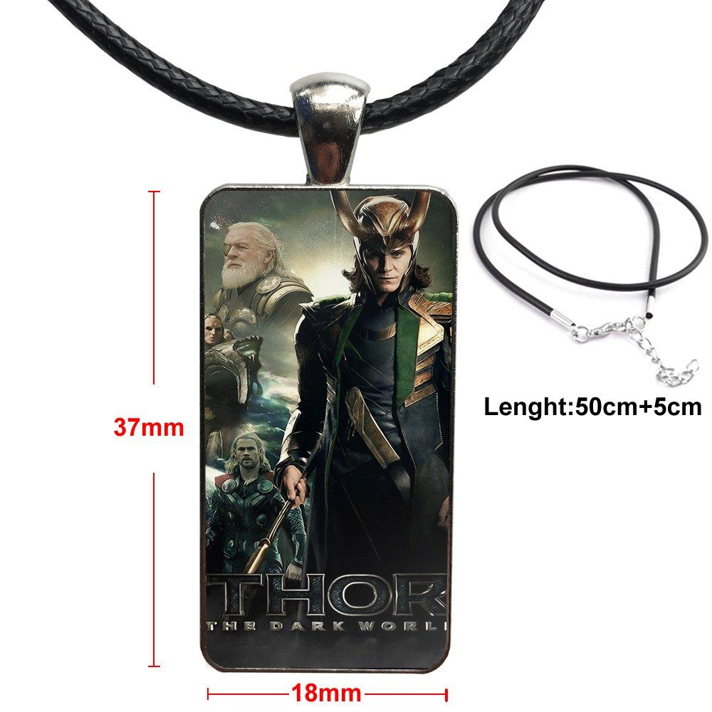 Necklace Long Chain With Rectangle Necklace Jewelry For Women Girls Loki Thor The Dark World