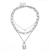 Necklace For Women Goth Jewelry чокер Hip-hop Exaggerated Thick Chain Women's Multilayer lock-shaped Love Necklace Sweater Chain